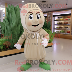 Beige spinat maskot kostume...