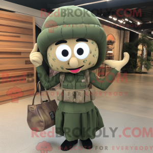 Olive Green Beret mascot...