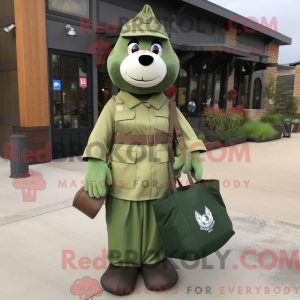 Olive Green Beret mascot...