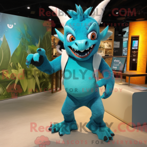 Turquoise Chupacabra mascot...