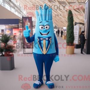 Blue French Fries mascot...