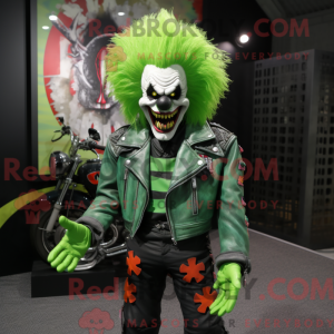 Green Evil Clown mascot...