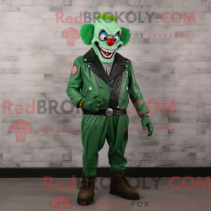 Green Evil Clown mascot...