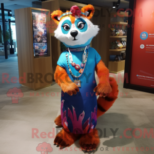Blue Red Panda mascot...