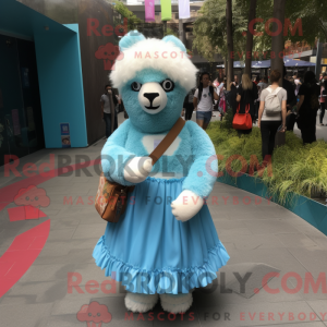 Sky Blue Alpaca maskot...