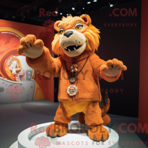 Orange Smilodon mascot...