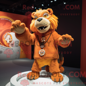 Orange Smilodon maskot...