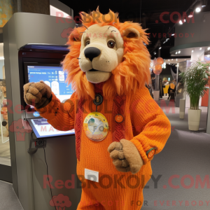 Orange Smilodon maskot...