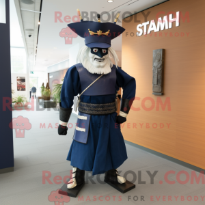 Navy Samurai mascot costume...