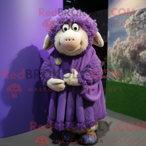 Purple Merino Sheep mascot...