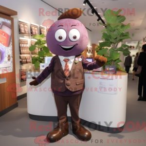 Brown Plum mascot costume...