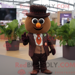Brown Plum mascot costume...
