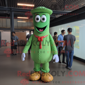 Green Hot Dog mascot...