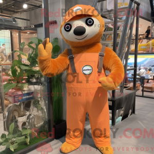 Peach Sloth mascot costume...