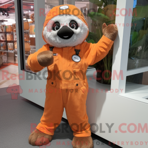 Peach Sloth mascot costume...