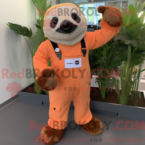 Peach Sloth mascot costume...