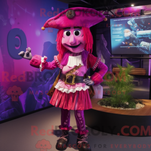 Magenta Pirate Maskot Drakt...
