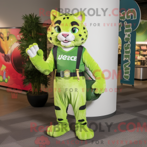 Lime Green Bobcat mascot...