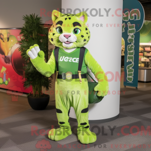 Limegrøn Bobcat maskot...