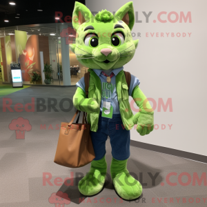 Lime Green Bobcat mascot...