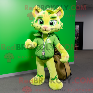 Lime Green Bobcat mascot...