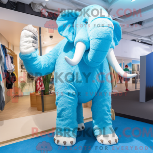 Blå Mammoth maskot kostume...