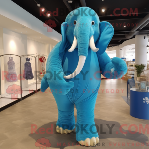 Blå Mammoth maskot kostume...