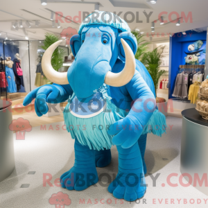 Blå Mammoth maskot kostume...