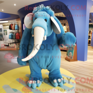 Blå Mammoth maskot kostume...
