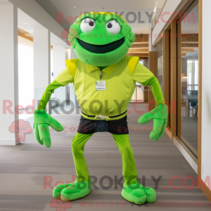 Lime Green Crab mascot...