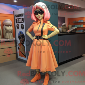 Peach Gi Joe mascot costume...