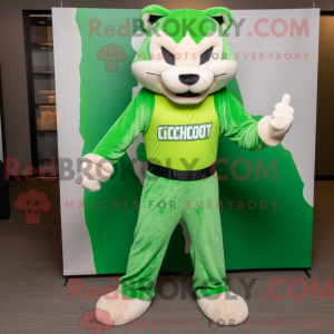 Lime Green Bobcat mascot...
