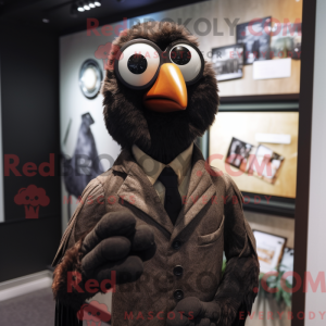 Brown Crow mascot costume...