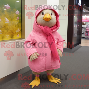 Pink Quail maskot kostume...