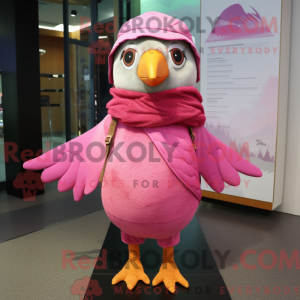 Pink Quail mascot costume...