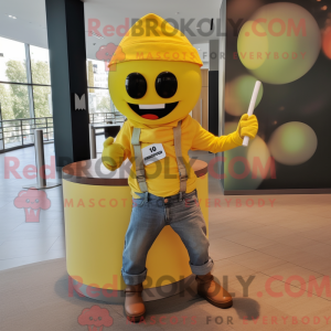 Gul granatmaskotdraktfigur...