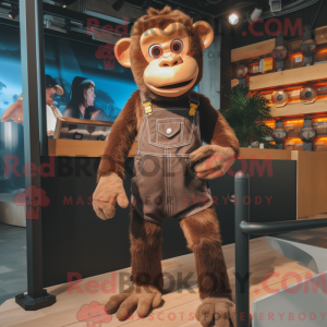Brun Monkey maskot drakt...