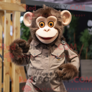 Brun Monkey maskot drakt...
