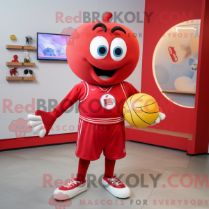 Red Handball Ball mascot...