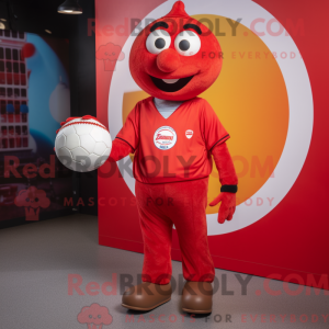 Red Handball Ball mascot...