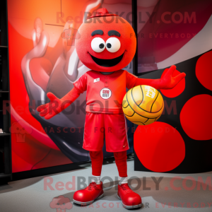 Red Handball Ball maskot...