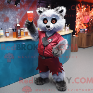 Grå rød panda maskot...