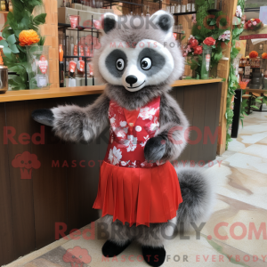 Gray Red Panda mascot...