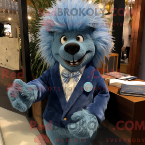 Blå Piggsvin maskot drakt...