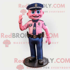 Pink Police Officer mascot...