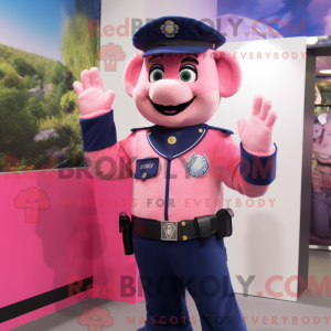 Mascotte de policier rose...