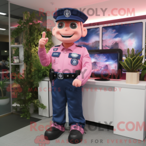 Mascotte de policier rose...