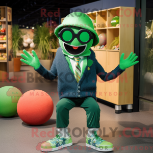 Grøn Juggle maskot kostume...
