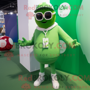 Green Juggle mascot costume...