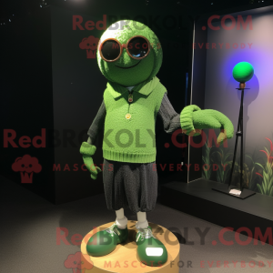 Green Juggle mascot costume...